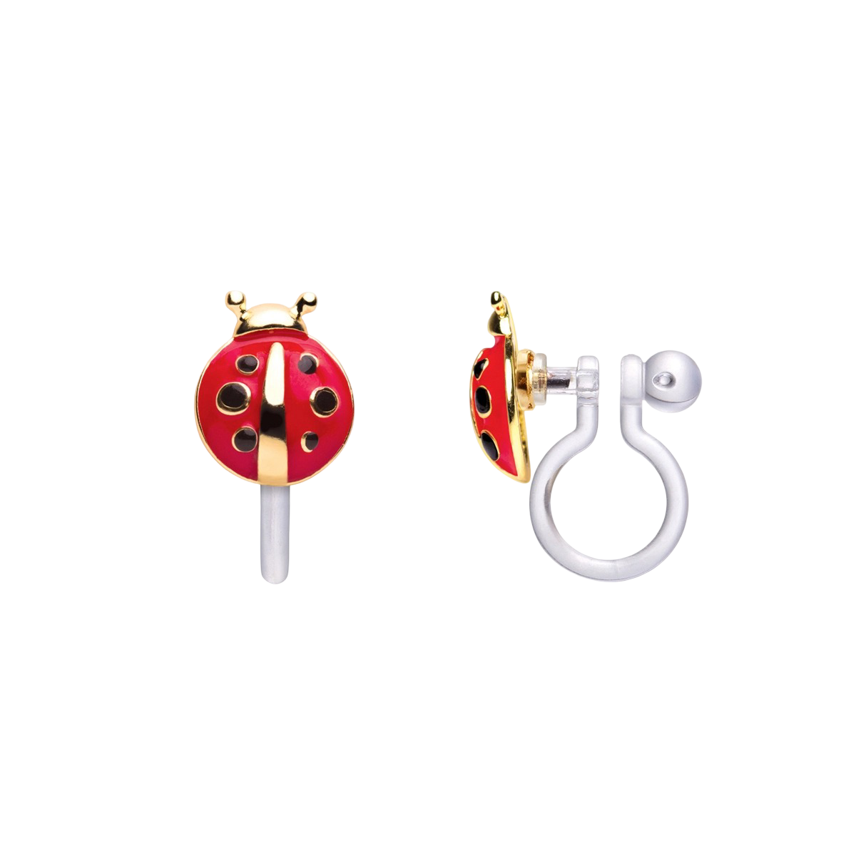 Clip earrings: Ladybug
