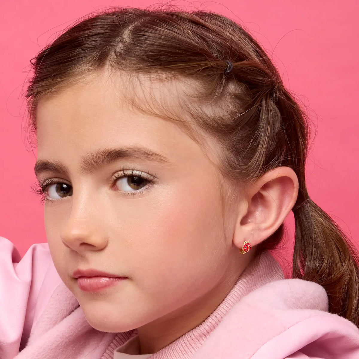 Hypoallergene Kinder-Ohrringe: Marienkäfer Creolen