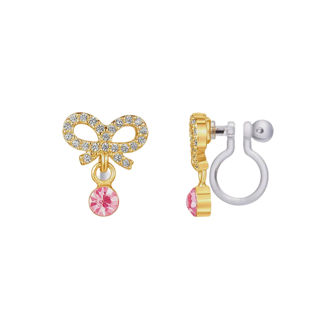 Clip earrings: Crystal bows