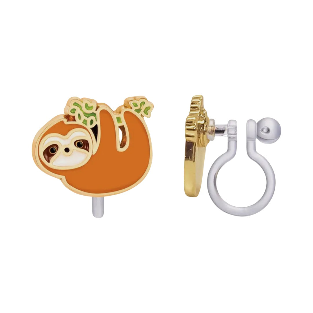 Clip earrings: Sloth