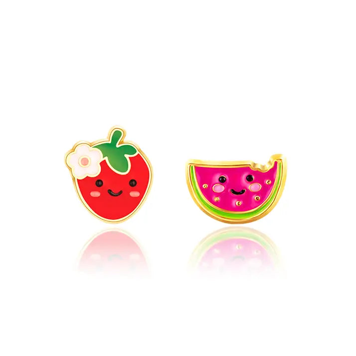 Hypoallergene Ohrringe für Kinder: Erdbeere und Melone