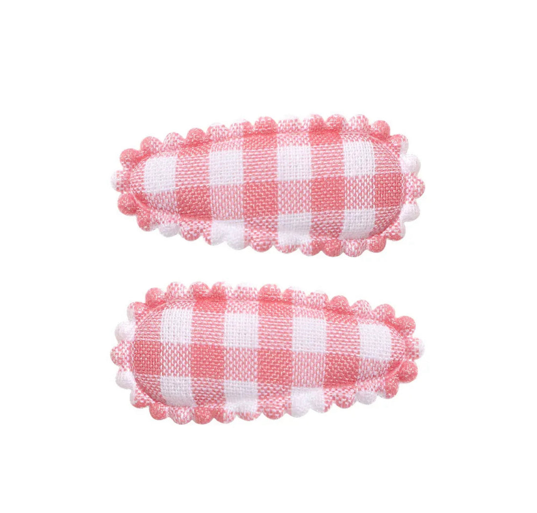 Hairpins: Pink plaid (click snap 3cm)