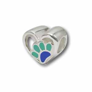 Piccolo charm: Pata/corazón azul