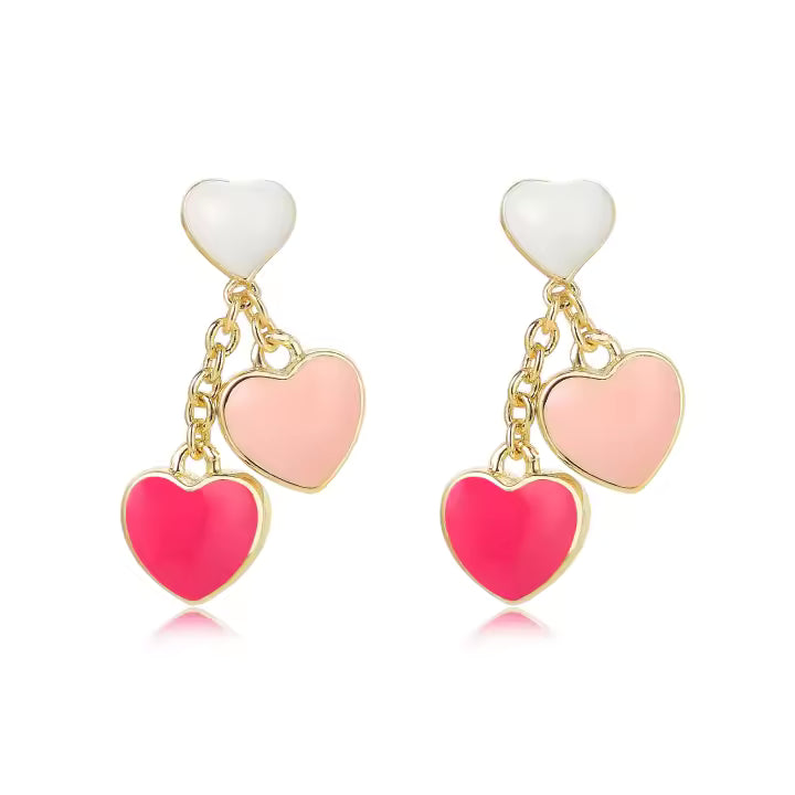 Hypoallergeen kinderoorbellen: Roze/wit hartjes