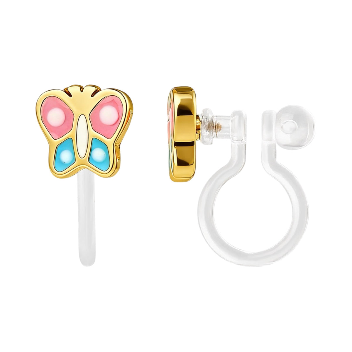 Clip earrings: Butterflies gold (clip-on)