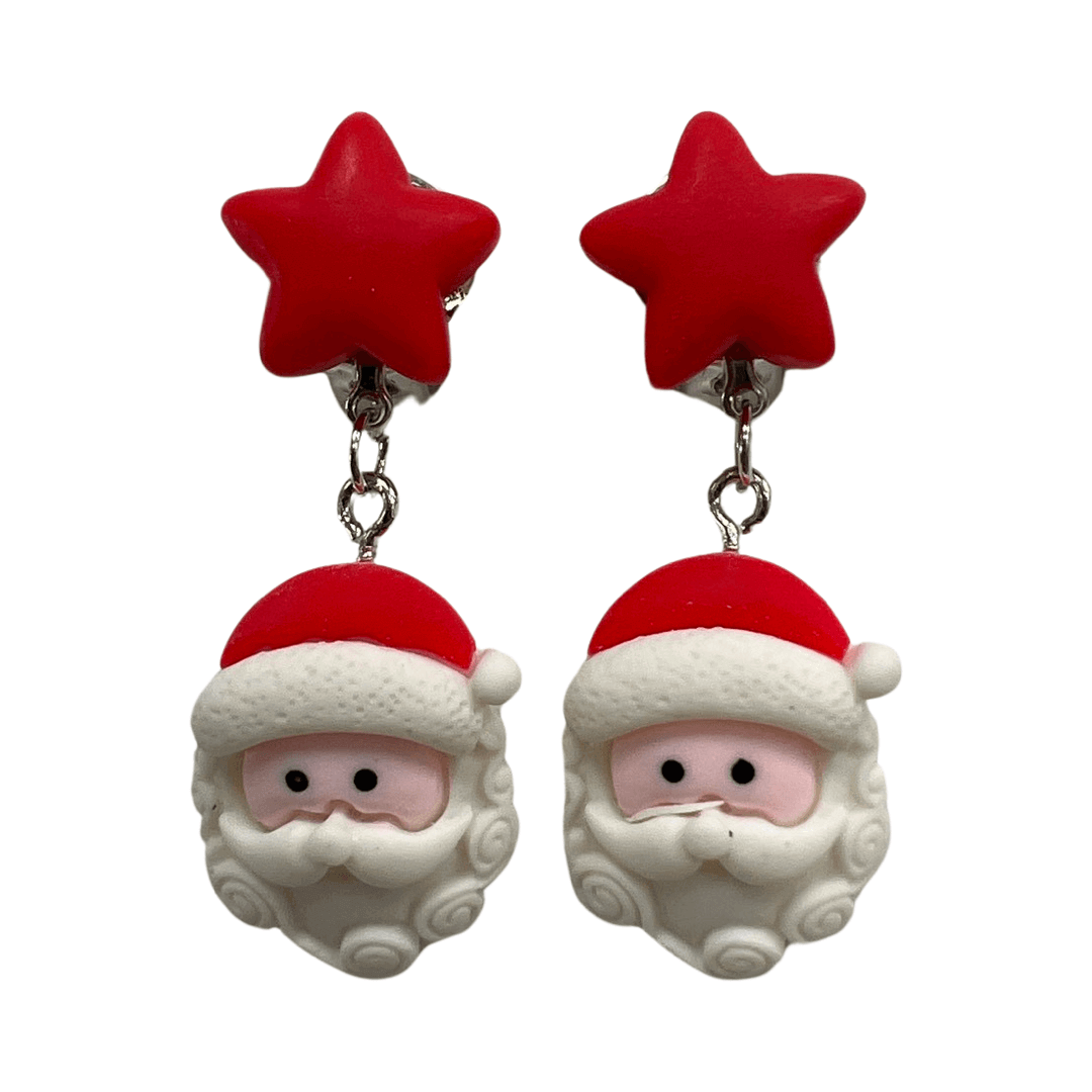 Clip-Ohrringe: Weihnachtsmann