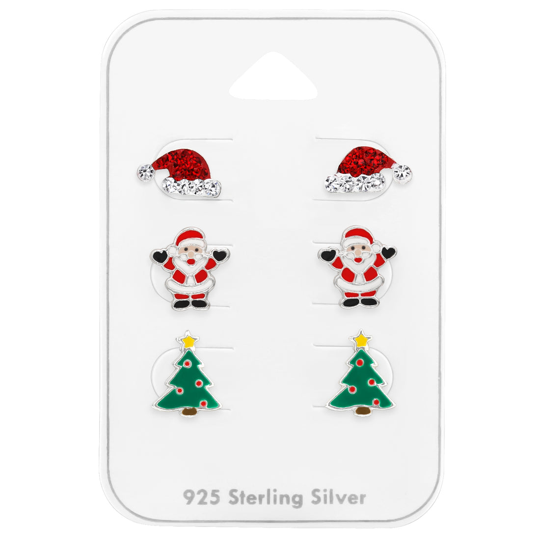 Silberne Kinder-Ohrringe: Weihnachten 5 (Sets)