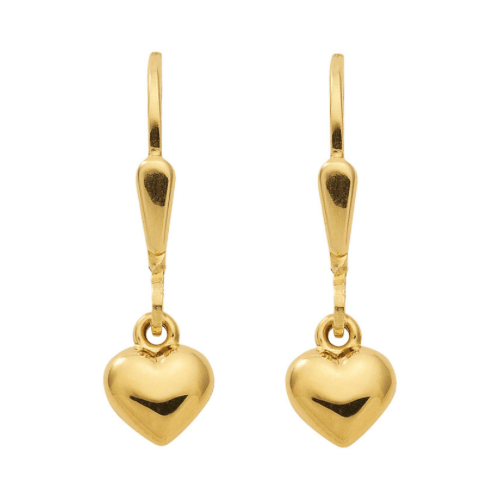 Gold-Ohrringe für Kinder: Herzen (Brisure-Verschluss)