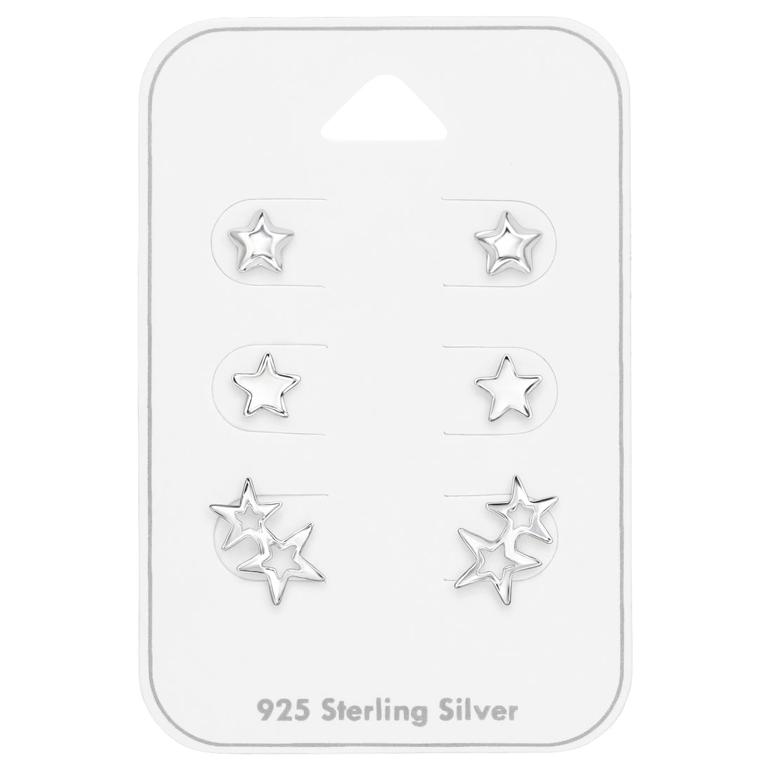 Zilveren kinderoorbellen: Sterretjes zilver (set)
