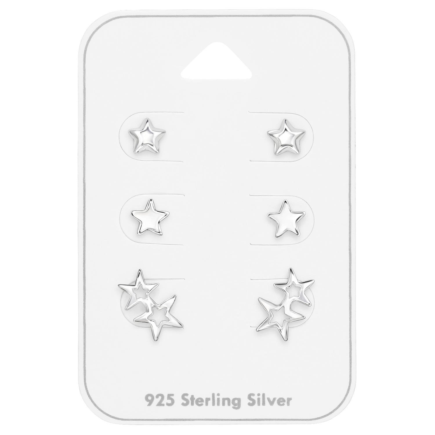 Zilveren kinderoorbellen: Sterretjes zilver (set)