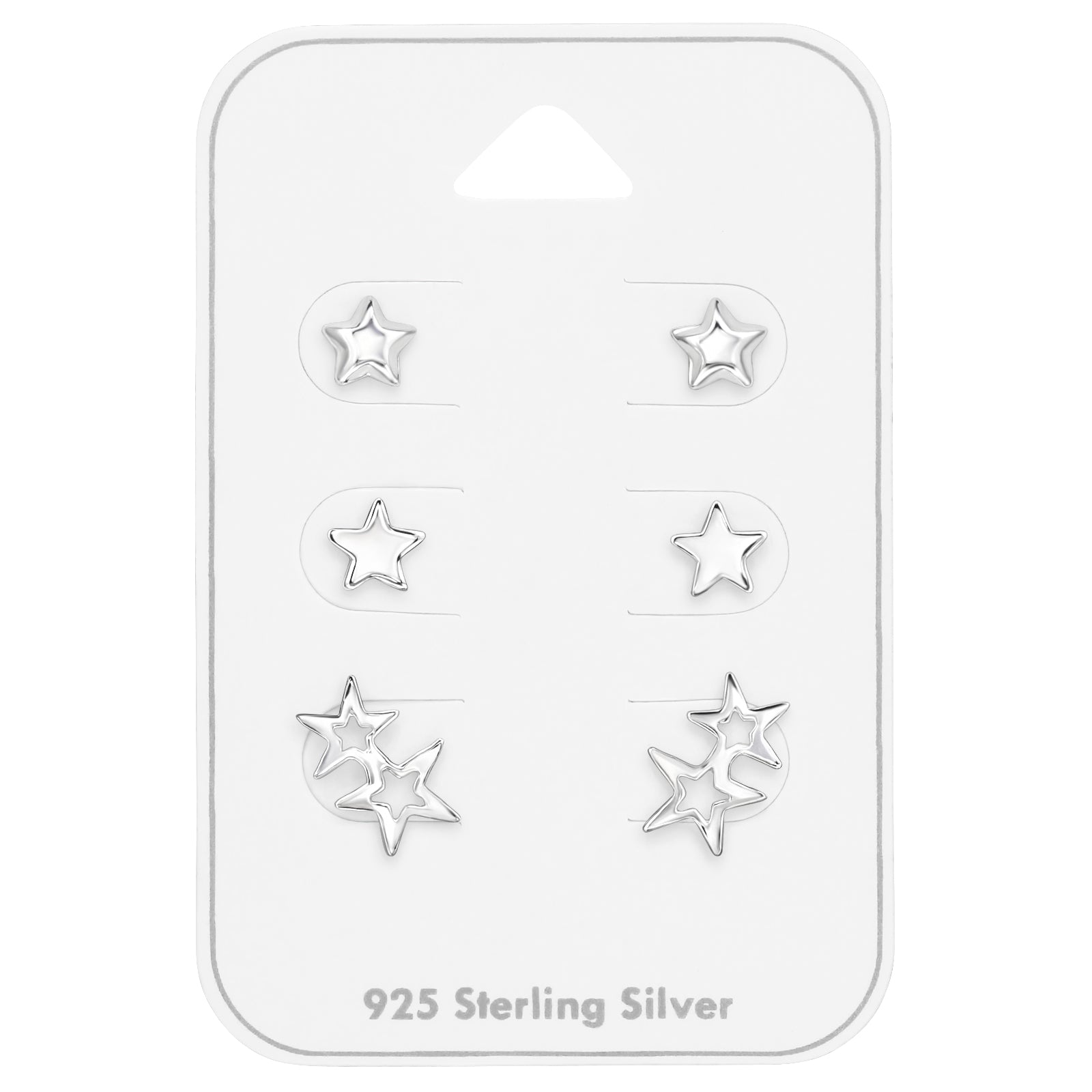 Zilveren kinderoorbellen: Sterretjes zilver (set)