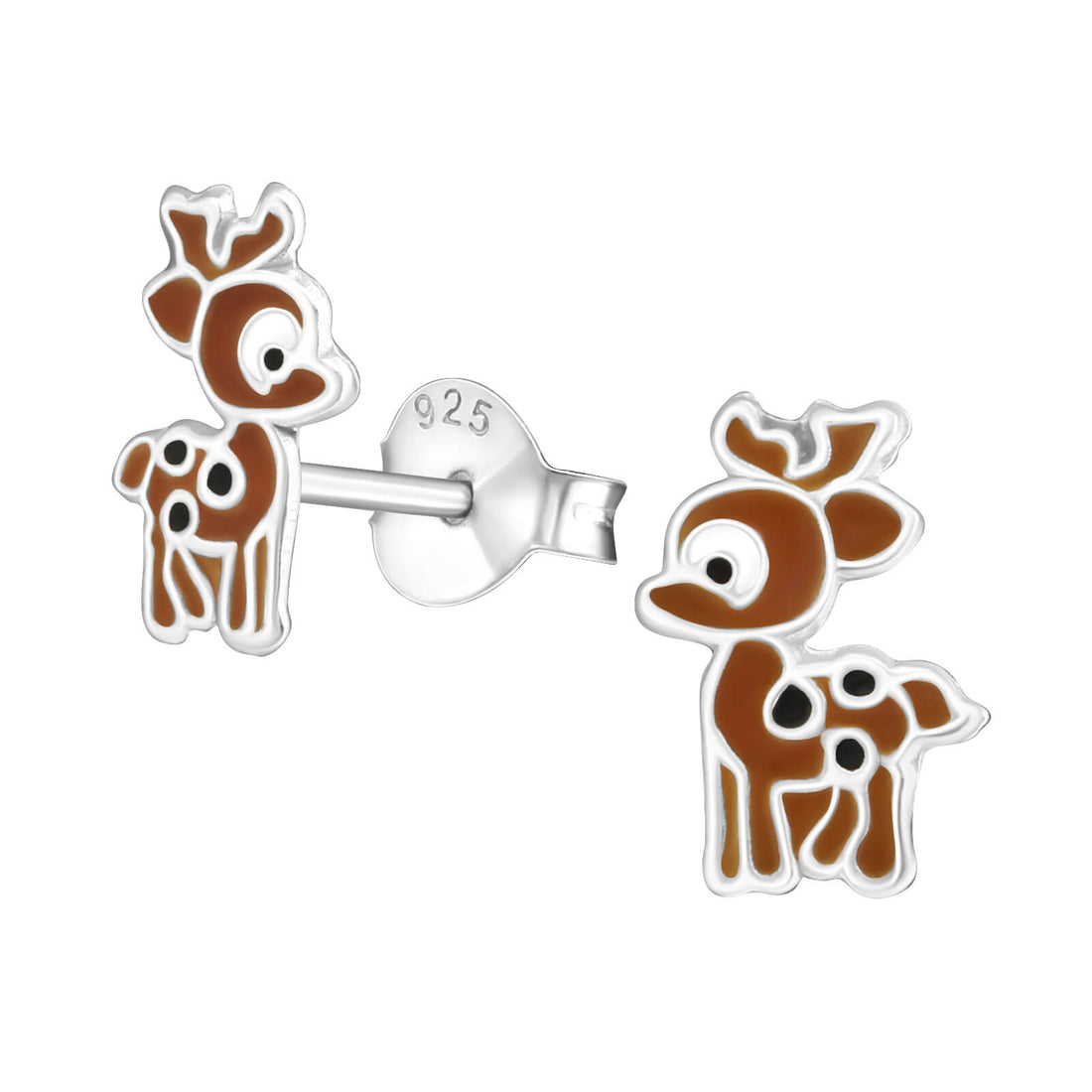 Silberne Ohrringe für Kinder: Kleine Hirsche
