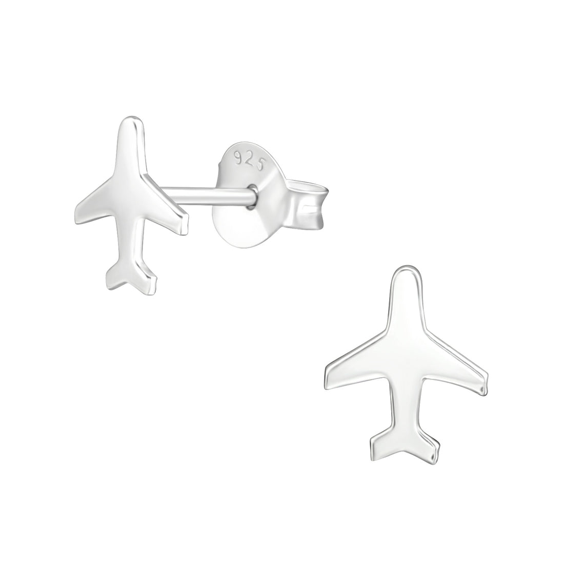 Zilveren kinderoorbellen: Vliegtuig