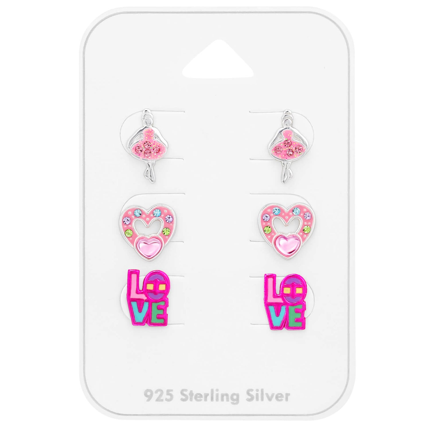 Silberne Kinder-Ohrringe: LOVE (Sets)