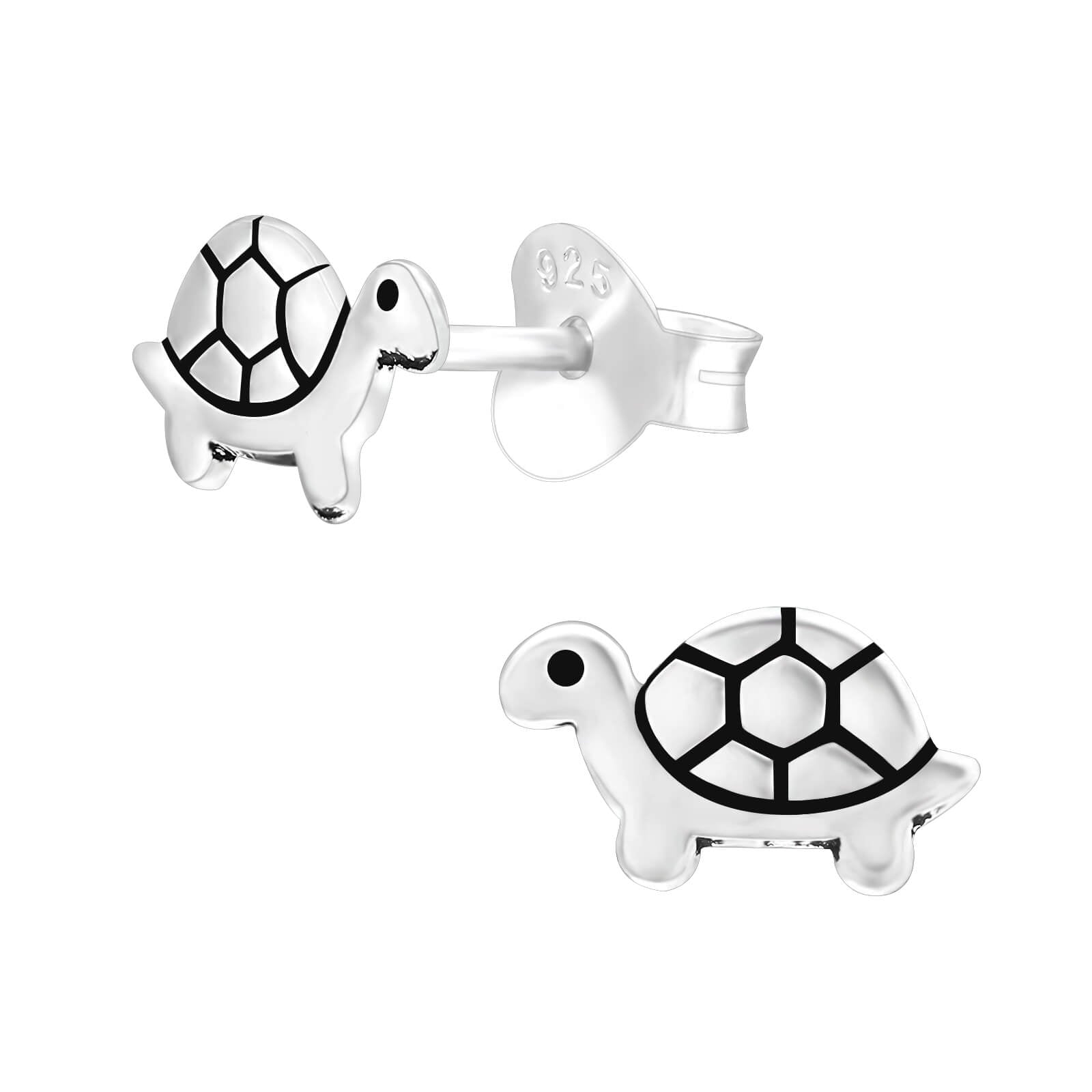 Zilveren kinderoorbellen: Schildpadjes