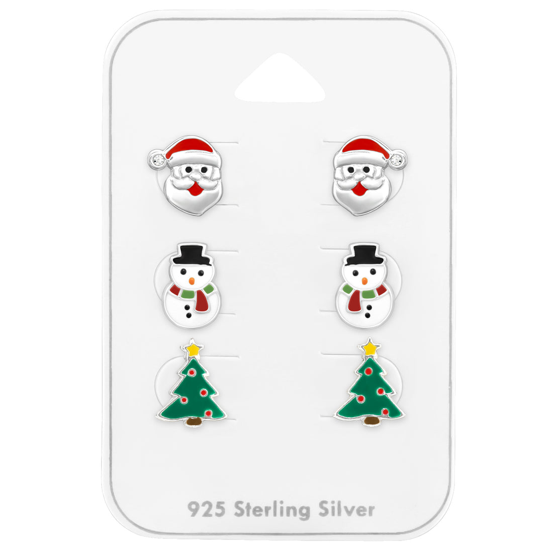Silberne Kinder-Ohrringe: Weihnachten 7 (Sets)