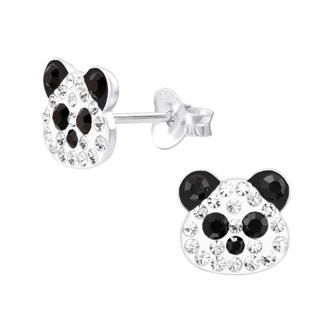 Silberne Ohrringe für Kinder: Panda