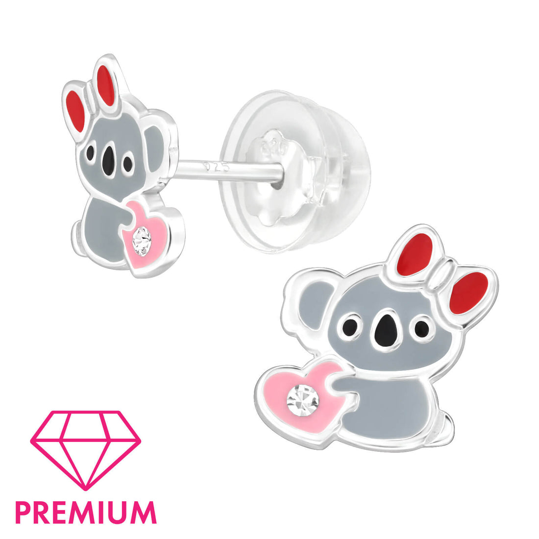 Zilveren kinderoorbellen Premium: Koala