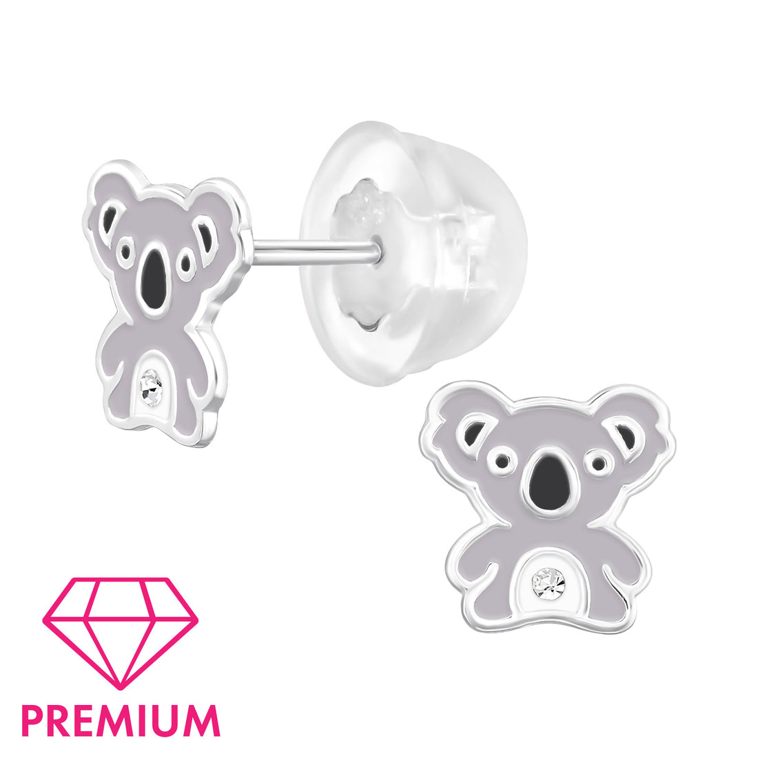 Zilveren kinderoorbellen Premium: Koala