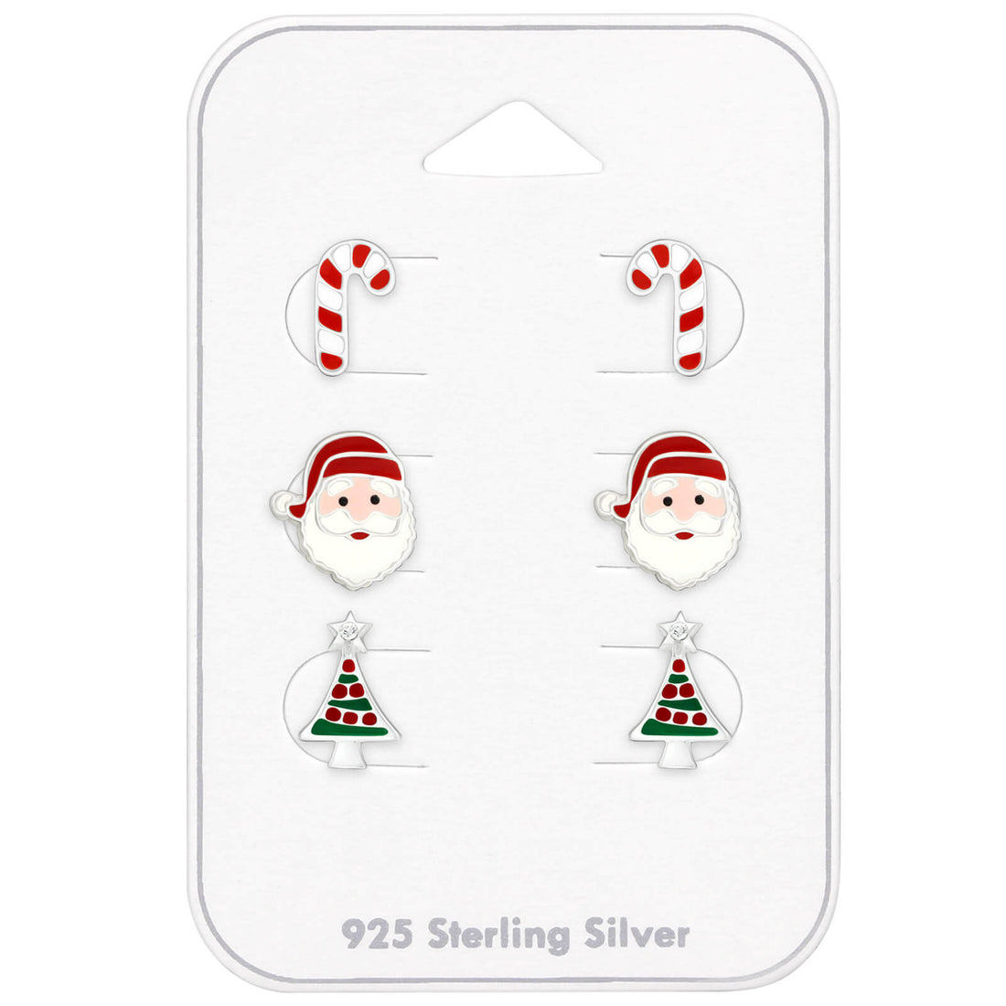 Silberne Kinder-Ohrringe: Weihnachten 4 (Sets)