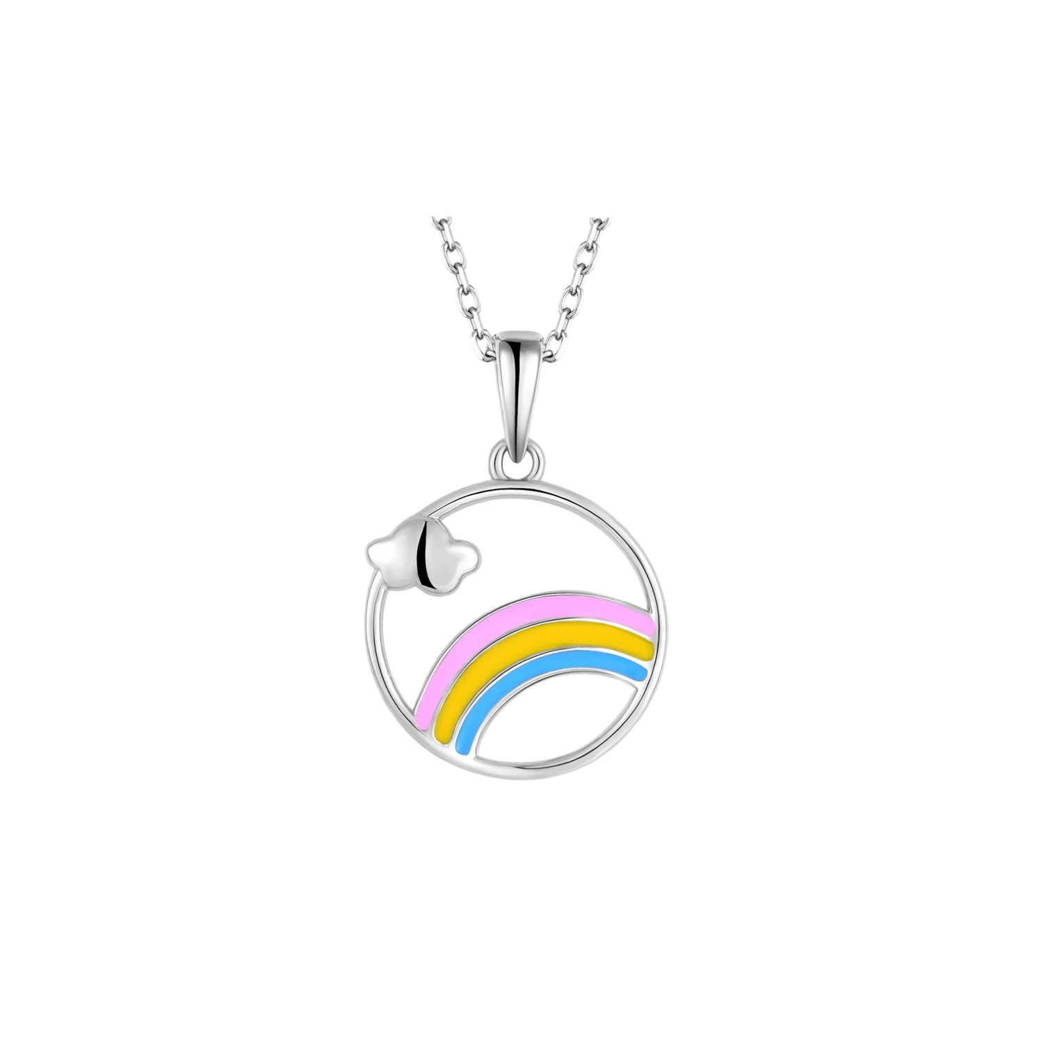 Zilveren kinderketting: Regenboog