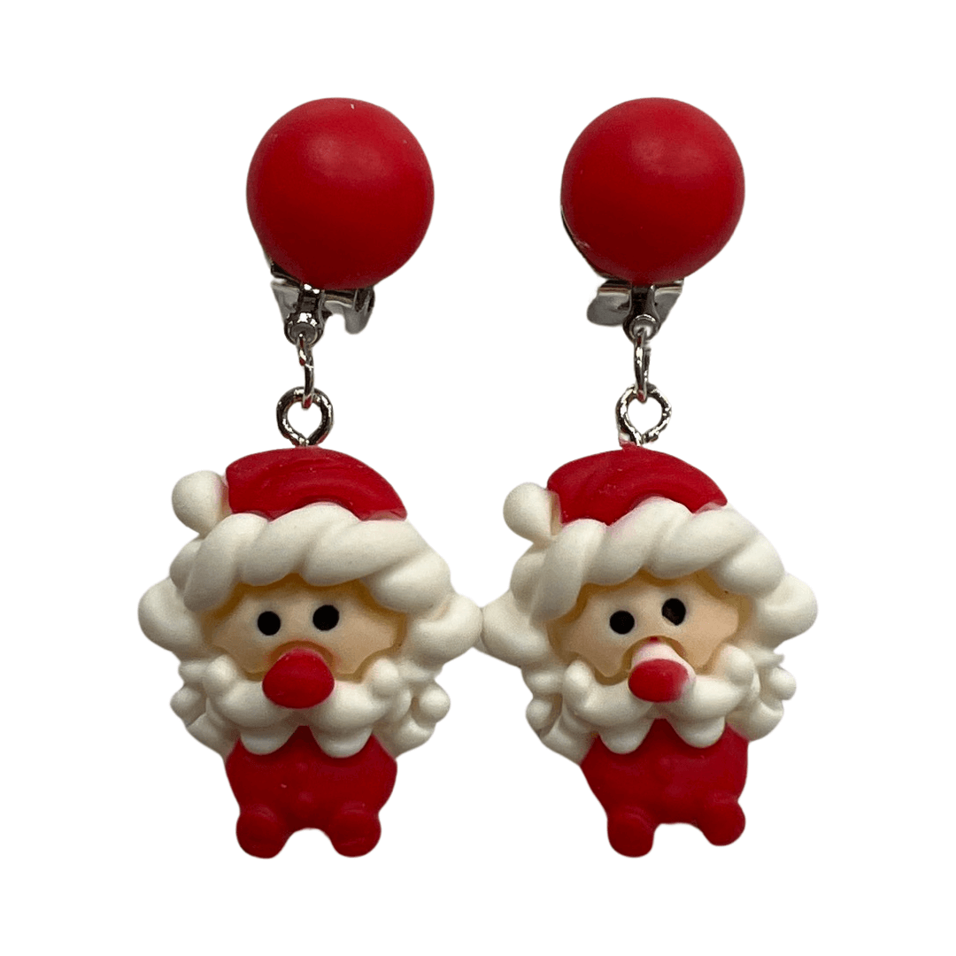 Clip earrings: Christmas Santa Clauses