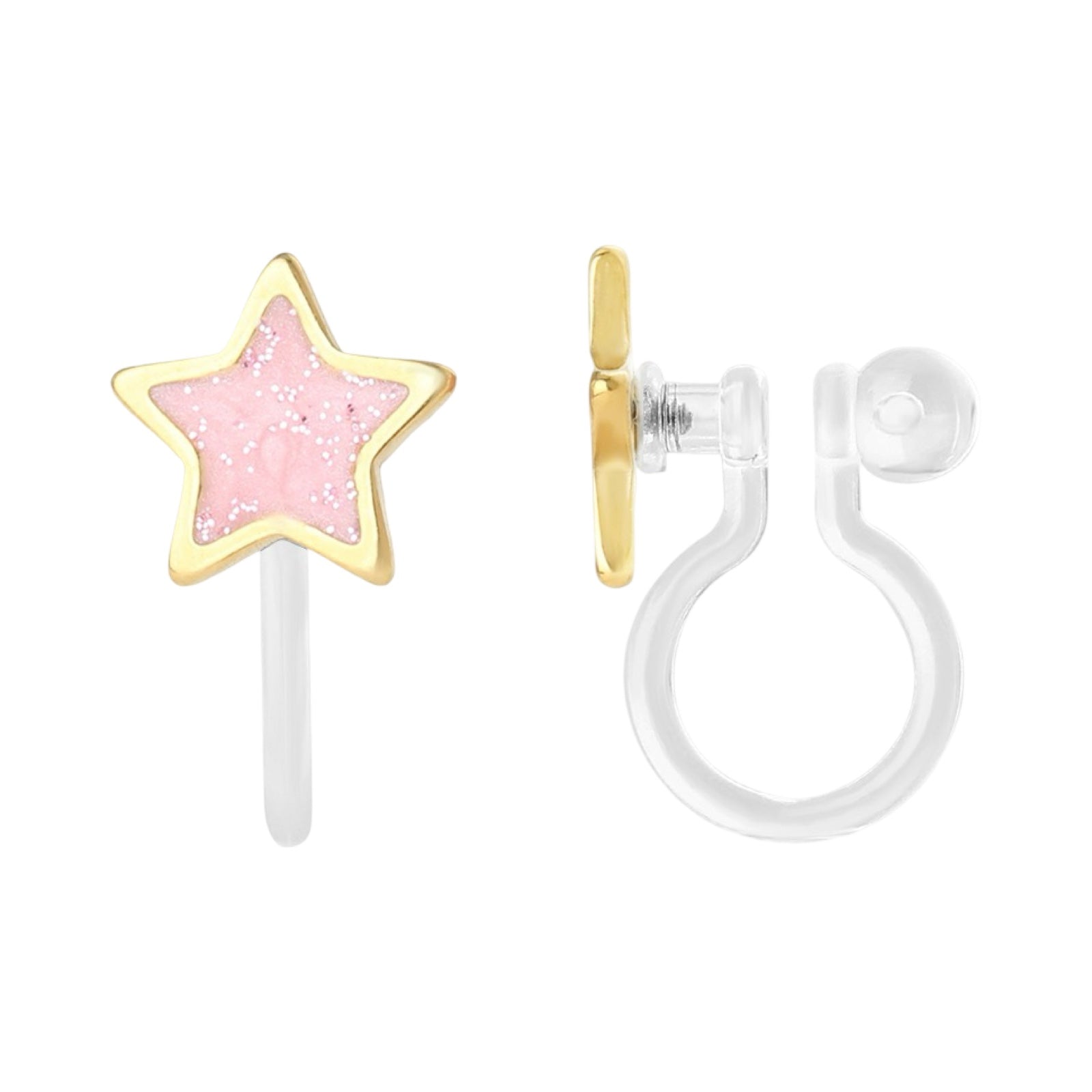 Clip earrings: Stars pink gold (clip-on)
