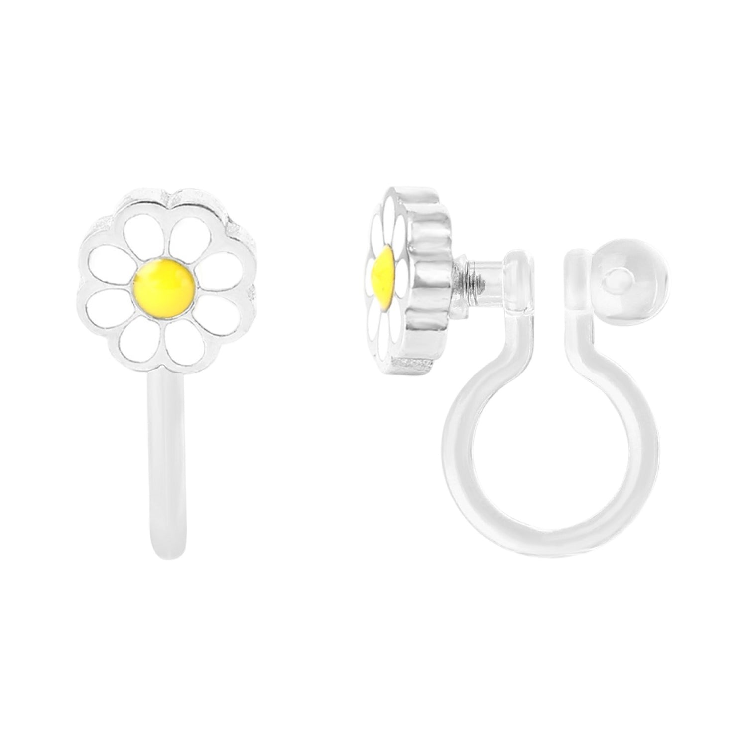 Clip earrings: Daisies yellow (clip-on)