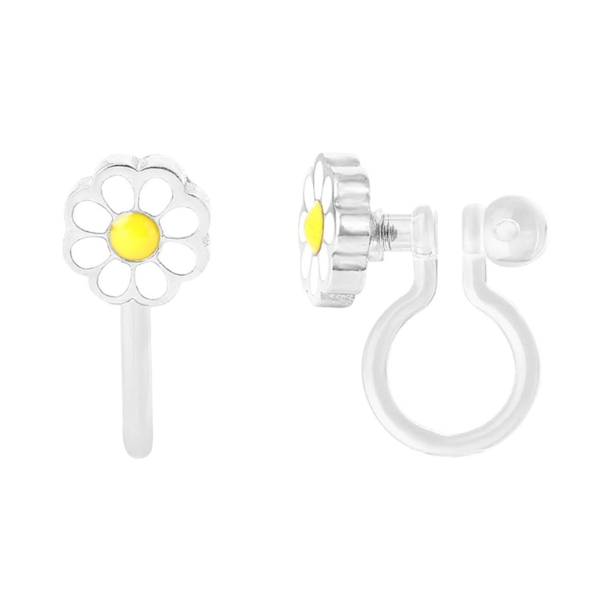 Clip earrings: Daisies yellow (clip-on)
