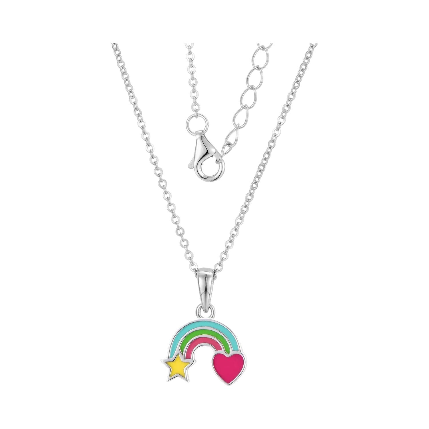 Zilveren kinderketting: Regenboogjes