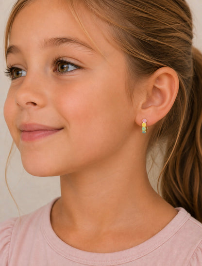 Hypoallergene Ohrringe für Kinder: Kreolen mit Smiley-Gesichtern