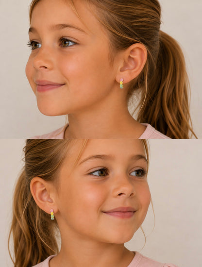 Hypoallergene Ohrringe für Kinder: Kreolen mit Smiley-Gesichtern
