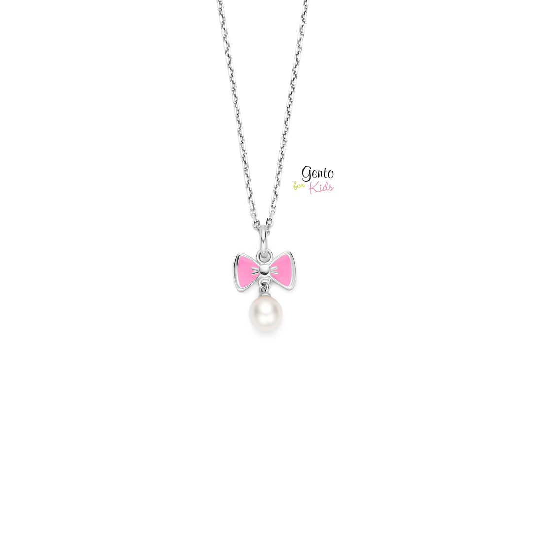 Zilveren kinderketting: Strikjes (Gento for kids)
