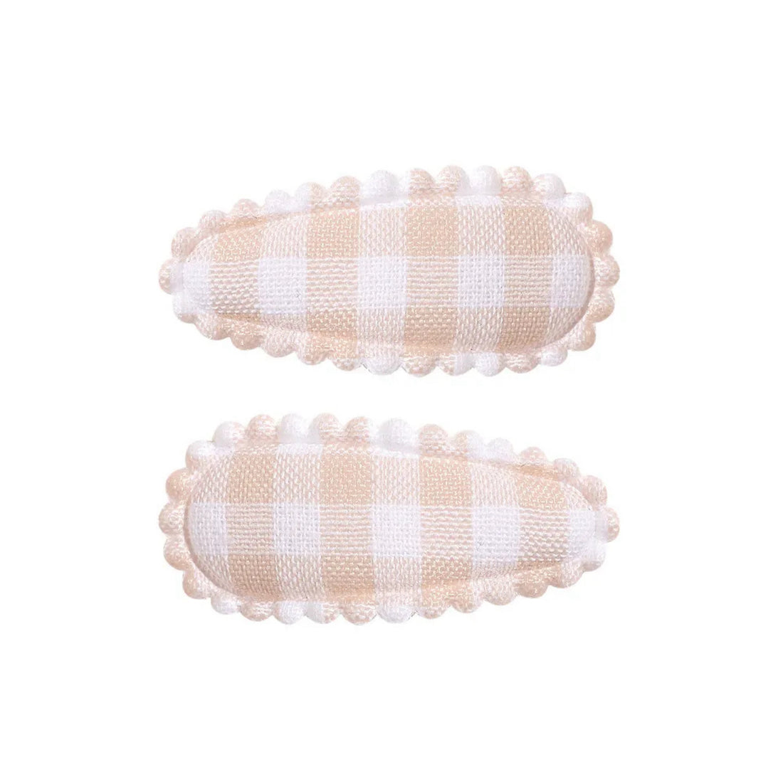 Hairpins: Beige plaid (click snap 3cm)