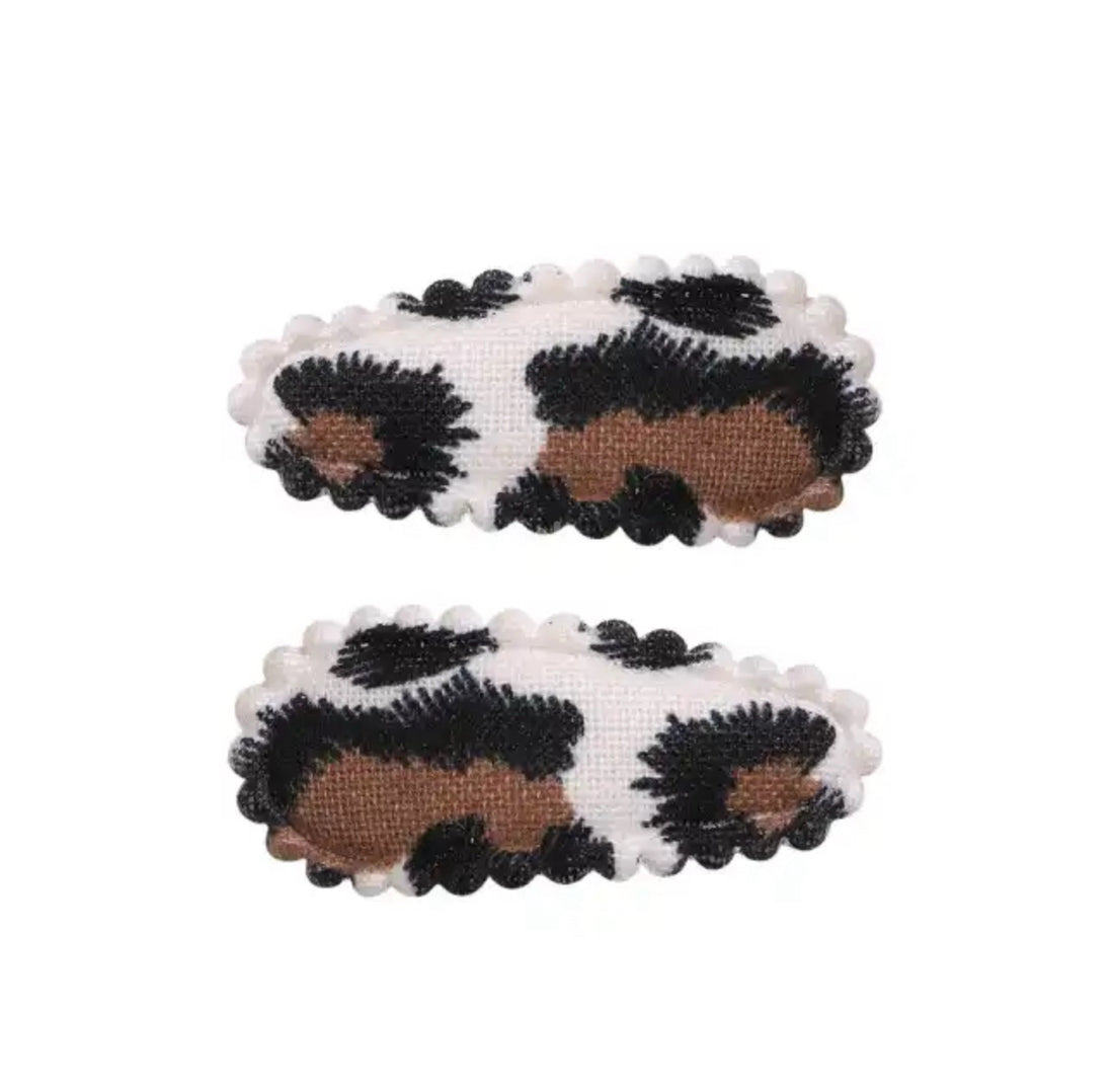 Hairpins: Leopard beige (click click snap 3cm)