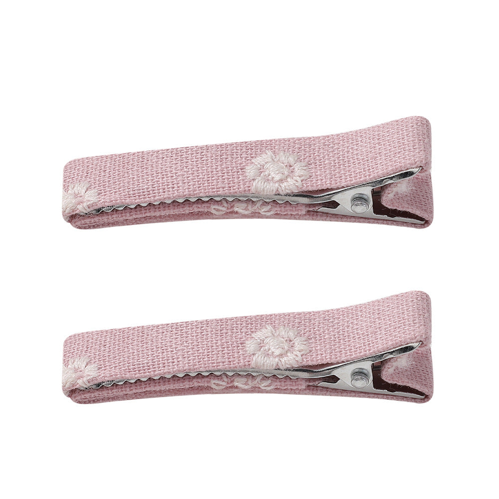 Hairpins: Pink flower clip (2pcs)