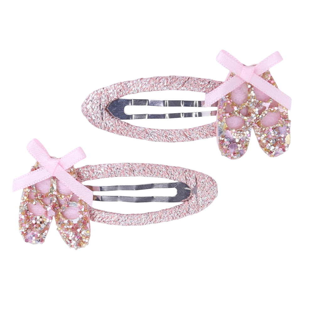Haarspeldjes: Balletschoentjes glitter