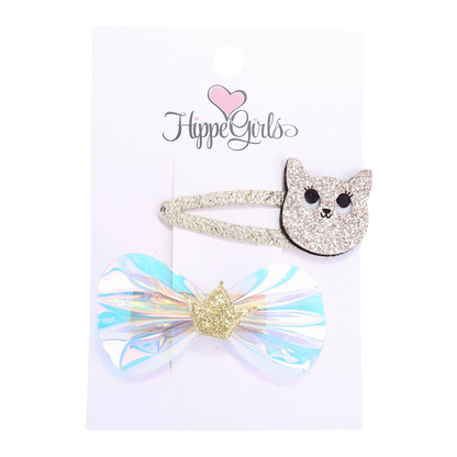 Haarspeldjes: Kat en strikje