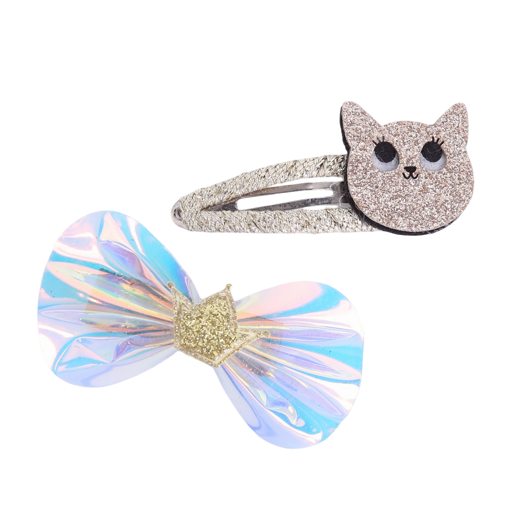 Haarspeldjes: Kat en strikje