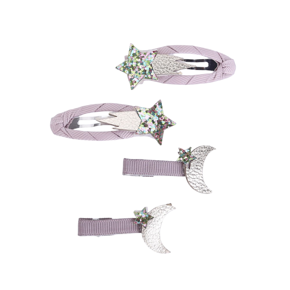Hairpins: Moon and stars