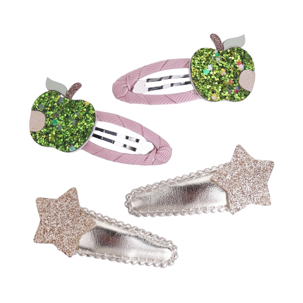 Hairpins: apples and stars