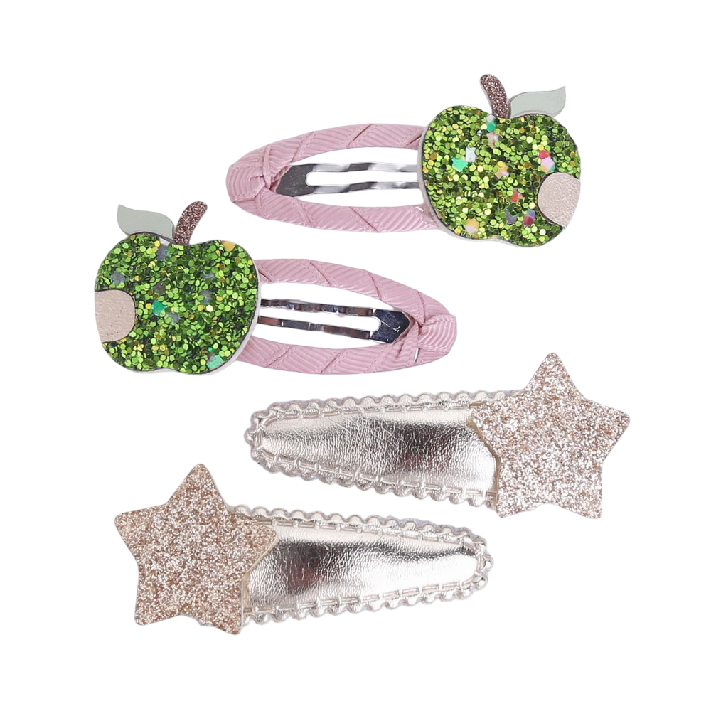 Hairpins: apples and stars