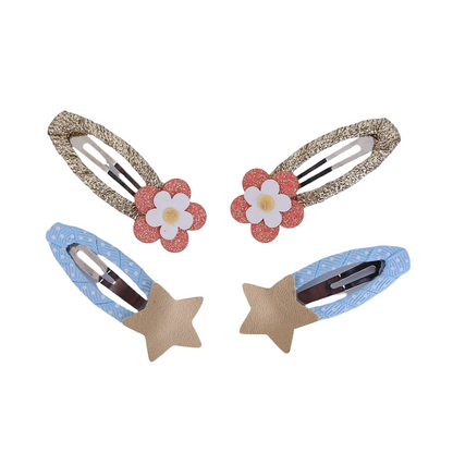 Haarspeldjes: Sterretjes en bloemetjes