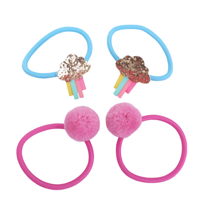 Haarelastiekjes: Wolkjes en Pompom