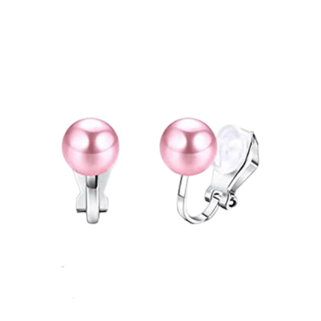 Clip earrings: Pink pearl