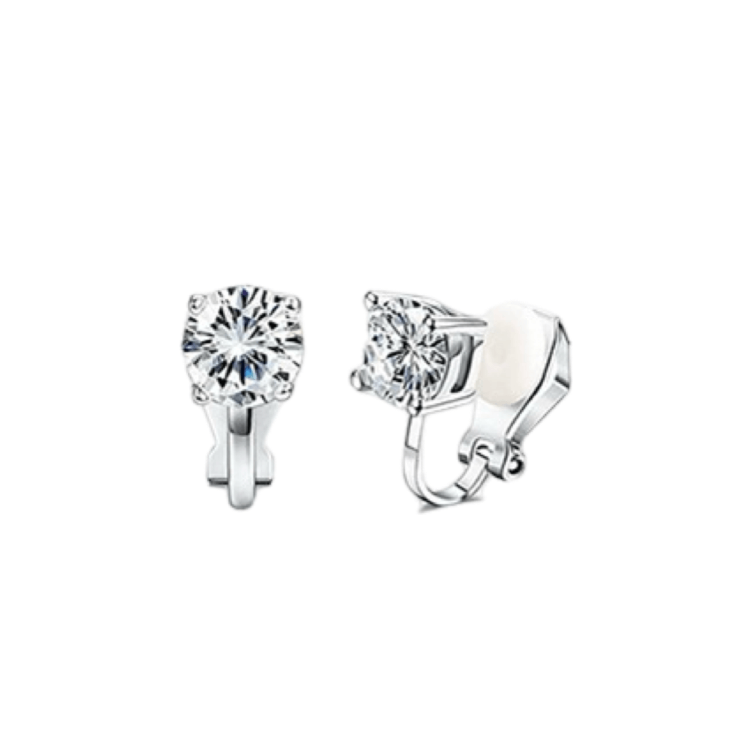 Clip earrings: Clear crystal