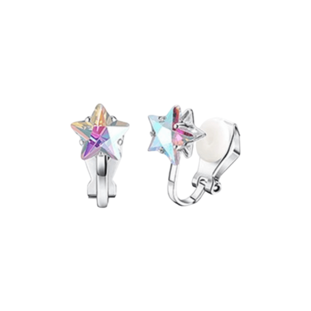 Clip earrings: Crystal stars