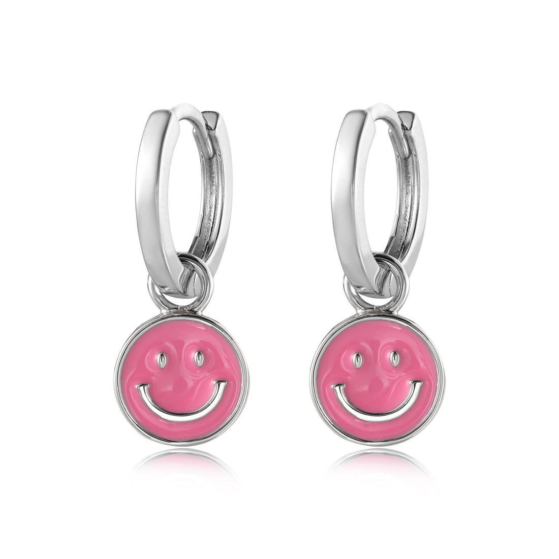 Hypoallergeen kinderoorbellen: Roze smiley (creolen)