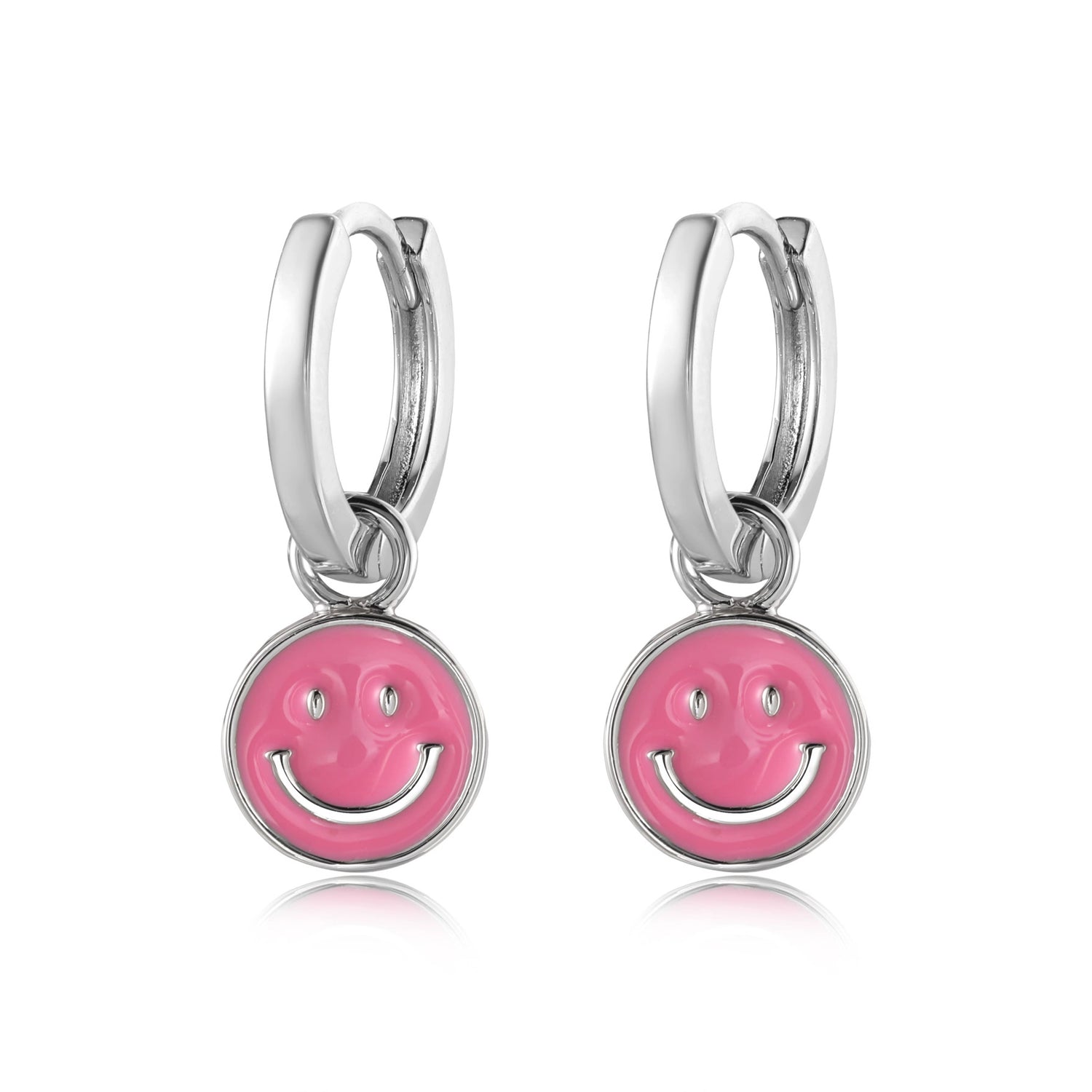 Hypoallergeen kinderoorbellen: Roze smiley (creolen)