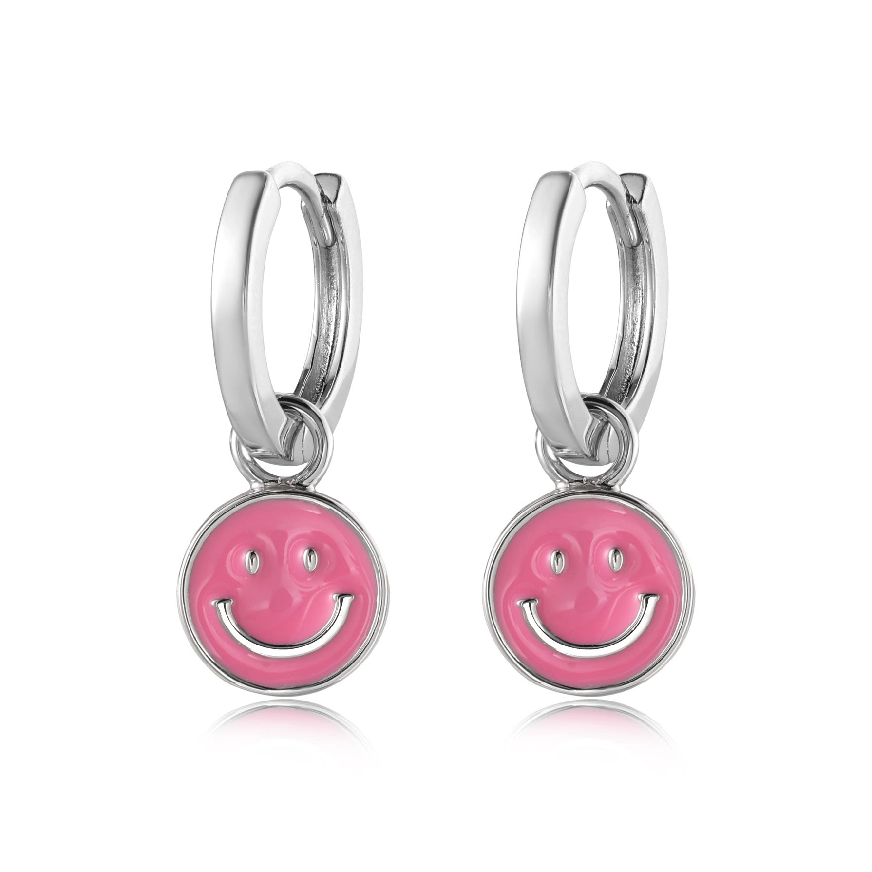 Hypoallergeen kinderoorbellen: Roze smiley (creolen)
